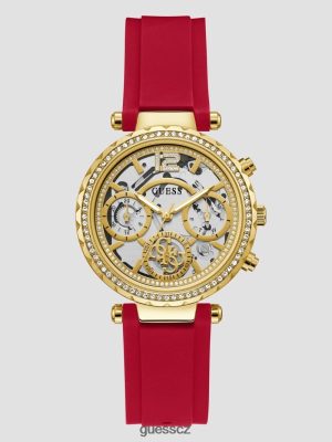 GUESS Czarna Torebka - GUESS červené silikonové multifunkční hodinky zlato ženy 2BRD3648 příslušenství