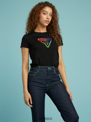 GUESS Czarna Torebka - GUESS friendswithyou logo baby tee černý unisex 2BRD1284 oblečení
