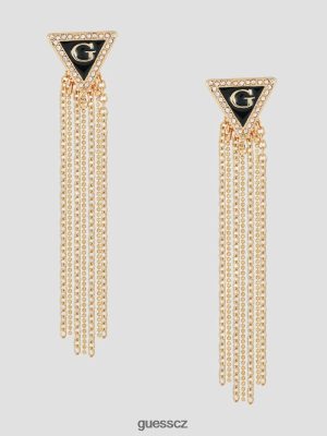 GUESS Czarna Torebka - GUESS g trojúhelníkové okrajové náušnice Zlatý tón a černá ženy 2BRD3828 příslušenství