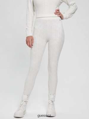 GUESS Czarna Torebka - GUESS kabelové legíny Blaire Wool-Blend holubice bílá ženy 2BRD2328 oblečení