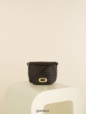 GUESS Czarna Torebka - GUESS krokodýlí sedlo černý ženy 2BRD3324 tašky