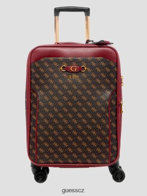 GUESS Czarna Torebka - GUESS kufr izzy 8-kol Brown Logo/Merlot ženy 2BRD3192 tašky