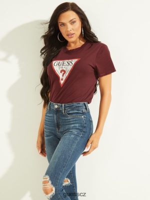 GUESS Czarna Torebka - GUESS logo ekologického trojúhelníku Mystické víno ženy 2BRD1704 oblečení