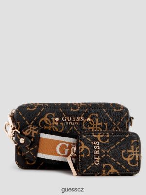 GUESS Czarna Torebka - GUESS rea quattro g mini crossbody Brown Multi ženy 2BRD2754 tašky