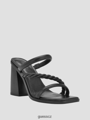 GUESS Czarna Torebka - GUESS sandály dřevěné paty barperu černý ženy 2BRD3411 obuv