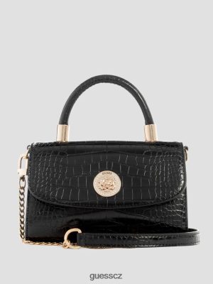 GUESS Czarna Torebka - GUESS skalní taška s horní rukou Černý květinový tisk ženy 2BRD2787 tašky