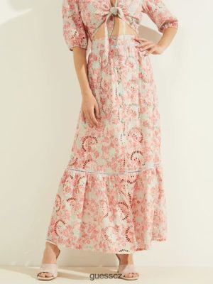 GUESS Czarna Torebka - GUESS sukně Smeralda Print bloom západ slunce korál ženy 2BRD2403 oblečení