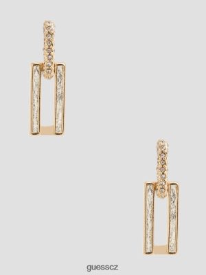 GUESS Czarna Torebka - GUESS čtvercové dlážděné kovové náušnice zlato ženy 2BRD3894 příslušenství