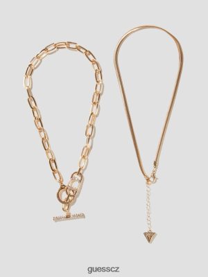 GUESS Czarna Torebka - GUESS vrstvená sada náhrdelníku zlato ženy 2BRD3876 příslušenství