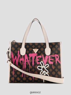 GUESS Czech Republic - GUESS Ať už graffiti art tote 820 Melon ženy 2BRD2878 tašky