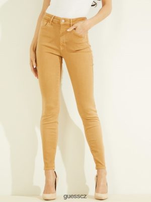 GUESS Czech Republic - GUESS Alpha High-Rise Skinny Jeans Sahara Sand Multi ženy 2BRD226 oblečení
