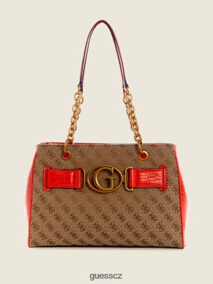 GUESS Czech Republic - GUESS Aviana Luxury Satchel latte/oranžová ženy 2BRD3124 tašky