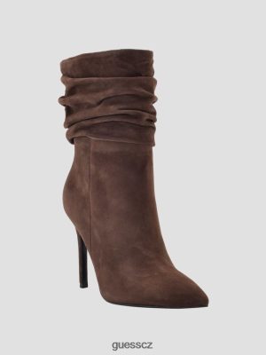 GUESS Czech Republic - GUESS Backy Suede Slouch Bootie Středně hnědá ženy 2BRD3514 obuv