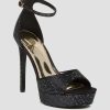 GUESS Czech Republic - GUESS Cadly Bling Platform Heels černý ženy 2BRD3430 obuv