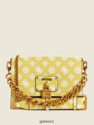 GUESS Czech Republic - GUESS Center Stage Crossbody Flap Citrine logo ženy 2BRD3064 tašky