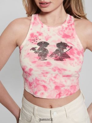 GUESS Czech Republic - GUESS Chlapec a dívka grafická nádrž nápadný fuchsia růžový mul ženy 2BRD1339 oblečení