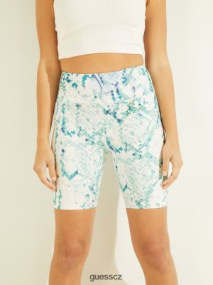 GUESS Czech Republic - GUESS Collyn Python Active Biker Shorts Moderní Python Emerald com ženy 2BRD2392 oblečení