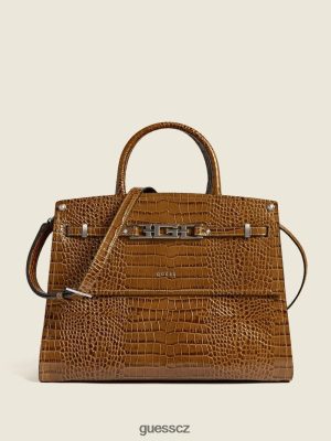 GUESS Czech Republic - GUESS Cristina croc kožená satchel Více zelená růžová bílá ženy 2BRD3265 tašky