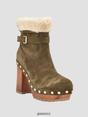 GUESS Czech Republic - GUESS Damimina faux-fur lemované botičky Střední zelená 310 ženy 2BRD3529 obuv