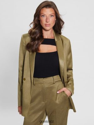 GUESS Czech Republic - GUESS Eco Adriana Blazer Teplý pouštní multi ženy 2BRD1903 oblečení