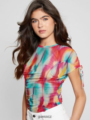 GUESS Czech Republic - GUESS Eco Amaya Shirred Top Život je rychlý ženy 2BRD1069 oblečení