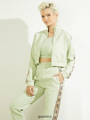 GUESS Czech Republic - GUESS Eco Britney oříznutá mikina Studená rosa ženy 2BRD1957 oblečení