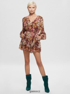GUESS Czech Republic - GUESS Eco Candis vytiskl romper Digitální tapiserijský tisk ma ženy 2BRD766 oblečení