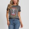 GUESS Czech Republic - GUESS Eco Dance All Night Tee Jet Black Multi ženy 2BRD985 oblečení