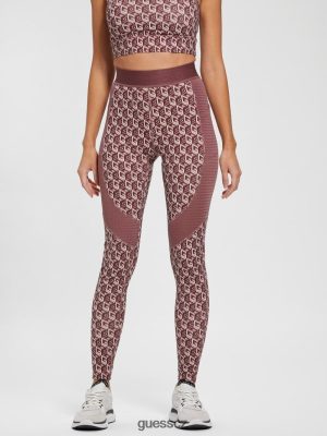 GUESS Czech Republic - GUESS Eco Daria Cube Leggings G Cube Red Combo ženy 2BRD2425 oblečení