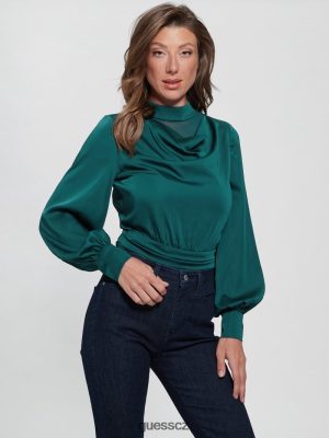 GUESS Czech Republic - GUESS Eco Katie simulovaný krk kombinézu Klíčová šedozelená ženy 2BRD1192 oblečení