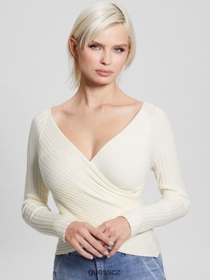 GUESS Czech Republic - GUESS Eco Sabine svetr Top krémová bílá ženy 2BRD1336 oblečení