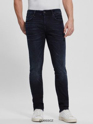 GUESS Czech Republic - GUESS Ekologické džíny uhlík indigo muži 2BRD4006 oblečení