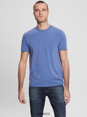 GUESS Czech Republic - GUESS Eli Washed Tee Indaco Paper Multi muži 2BRD4126 oblečení