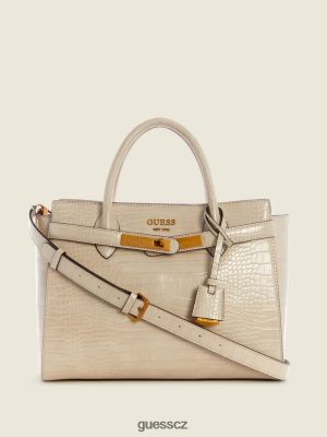 GUESS Czech Republic - GUESS Enisa High Society Satchel Brun/Egyptan Brown ženy 2BRD3280 tašky