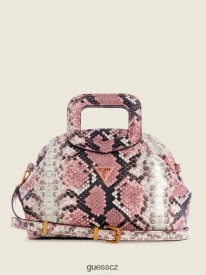 GUESS Czech Republic - GUESS Errin Snakeskin Small Frame Satchel Pink Python ženy 2BRD2977 tašky