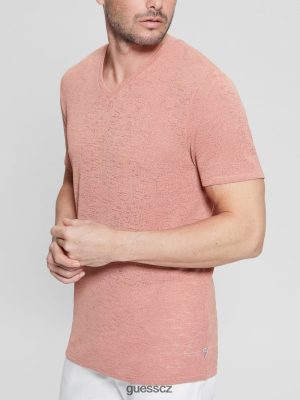 GUESS Czech Republic - GUESS Gáza Tee Satén Rose muži 2BRD4021 oblečení