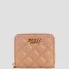 GUESS Czech Republic - GUESS Giully Malá peněženka na zip Béžový přetečení ženy 2BRD3151 tašky
