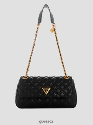 GUESS Czech Republic - GUESS Giully prošívaný kabriolet crossbody Černý květinový tisk ženy 2BRD2872 tašky