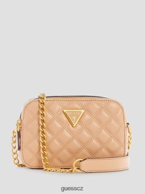 GUESS Czech Republic - GUESS Giully prošívaná kamera crossbody Béžový přetečení ženy 2BRD2875 tašky