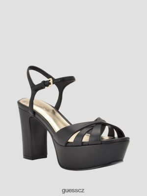 GUESS Czech Republic - GUESS Haylo Crisscross Platform Block paty černý ženy 2BRD3388 obuv