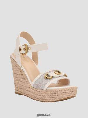 GUESS Czech Republic - GUESS Hissley Wedge sandály Ivory 150 ženy 2BRD3454 obuv