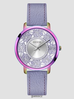 GUESS Czech Republic - GUESS Iridescent květinové výřezy analogové hodinky fialová ženy 2BRD3568 příslušenství