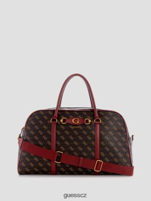 GUESS Czech Republic - GUESS Izzy Weekender Duffle Bag Brown Logo/Merlot ženy 2BRD3193 tašky