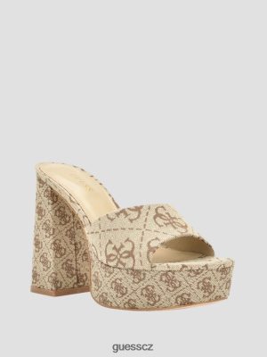 GUESS Czech Republic - GUESS Jadah Logo Platform Heels Středně hnědá ženy 2BRD3385 obuv