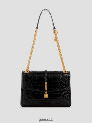 GUESS Czech Republic - GUESS James Croc Convertible Bag Černý květinový tisk ženy 2BRD2851 tašky