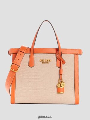 GUESS Czech Republic - GUESS Jovie Society Satchel pomerančový ženy 2BRD3262 tašky
