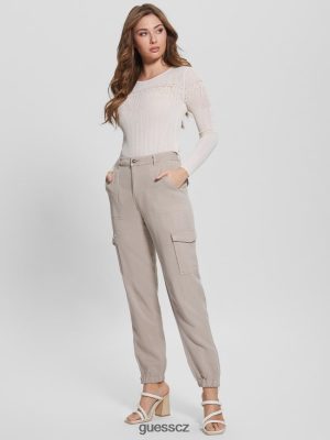 GUESS Czech Republic - GUESS Kalhové kalhoty Bowie Chino Pasadena Stone Multi ženy 2BRD2149 oblečení