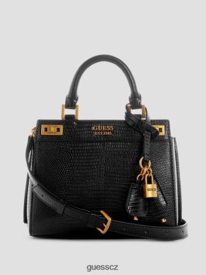 GUESS Czech Republic - GUESS Katey Lizard Mini Satchel Černý květinový tisk ženy 2BRD3259 tašky