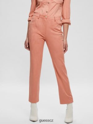 GUESS Czech Republic - GUESS Kelly rovné kalhoty Satén Rose ženy 2BRD2227 oblečení