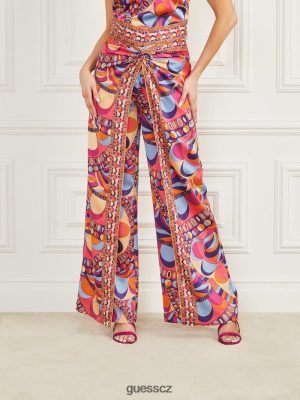 GUESS Czech Republic - GUESS Klapové kalhoty Tulum tisk ženy 2BRD2116 oblečení